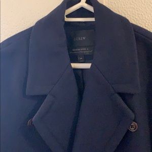 Navy Jcrew Melton Wool Peacoat